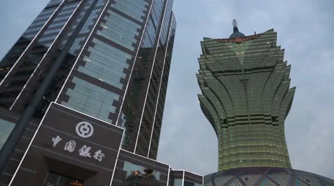 Central district of modern Macao Stock Footage 49926761