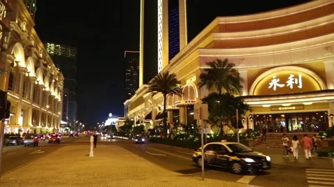 Central district of modern Macao in the night Stock-Footage 49970405