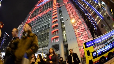 Central District at rush hour, Hong Kong, China. Stock Footage 85545045