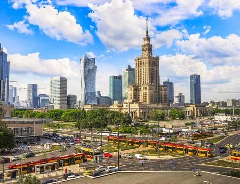 Central district of Warsaw Stock Photos