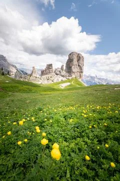 Central Dolomites. Monuments of nature. Five Towers Foto stock