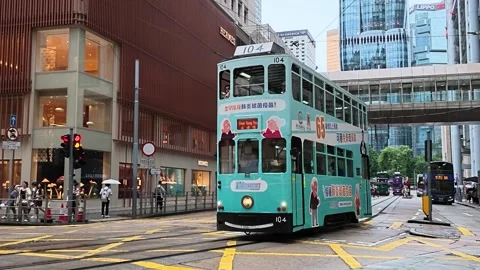 CENTRAL, Double decker tram transit. July 30 2026 Stock Footage 340962859