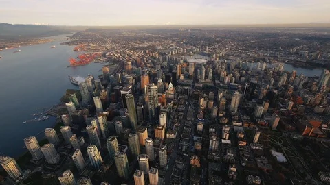 Central Downtown Vancouver Stock Footage 128820380