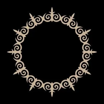 Central East circle frame with Turk geometric ornament. Vector ornament  Illustrazione stock