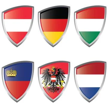 Central  Europe Shield flag Stock Illustration