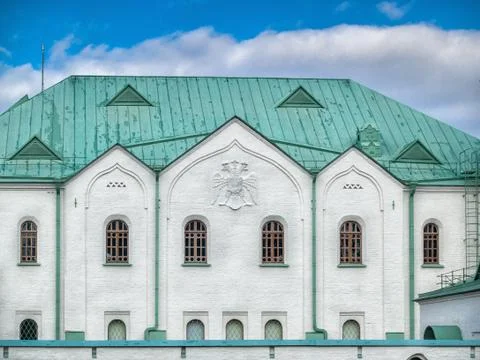 The central facade of the Ratnaia Chamber complex in Tsarskoye Selo in the Al Stock Photos