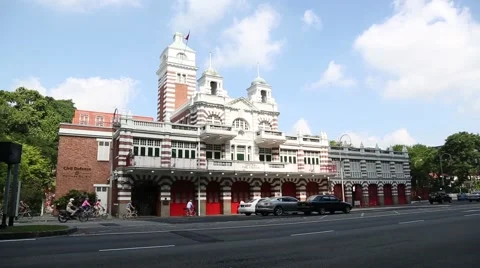 Central Fire Station in Singapore Stock Footage 49361514