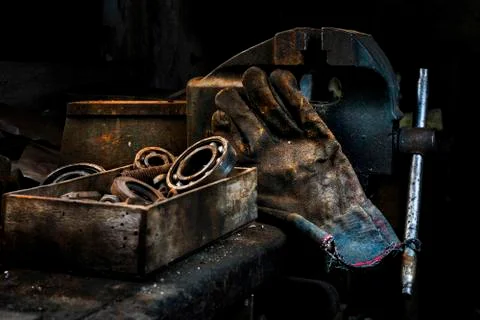 A central forge in a car workshop Stock Photos