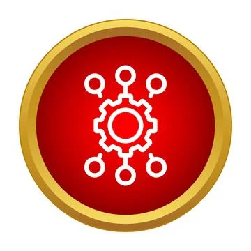 Central gear connecting multiple distributed nodes in system Illustrazione stock