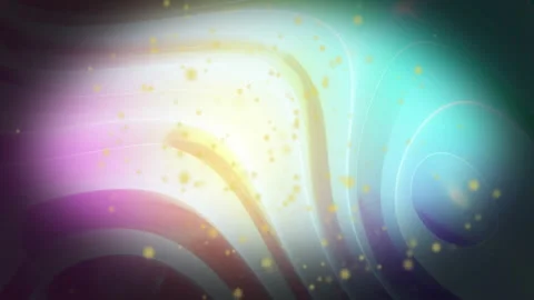 Central glow starting pastel waves rippling outward while golden particles Stockbeeldmateriaal 312240657