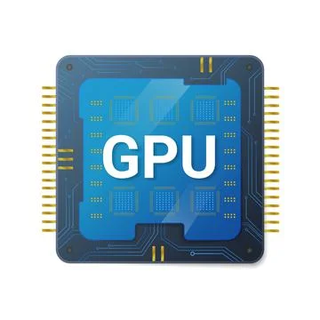 Central gpu processor with gold contacts Stock Illustration