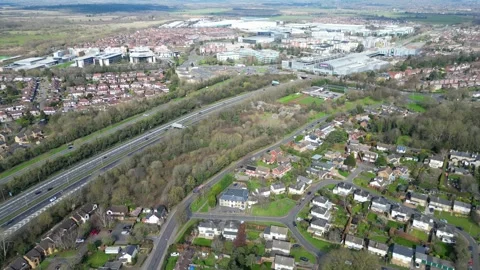 Central Hatfield City and Downtown of Hertfordshire, England UK Stock Footage 268120953