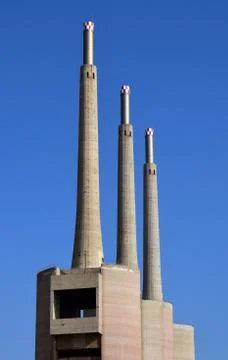 Central heating chimneys Stock Photos