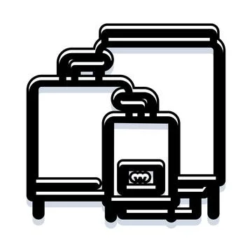 Central heating system boiler and storage tanks Stock Illustration