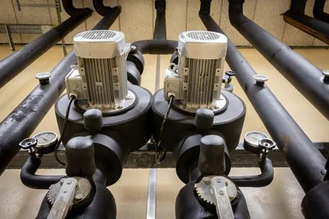 Central heating system in an industrial building Stock Photos