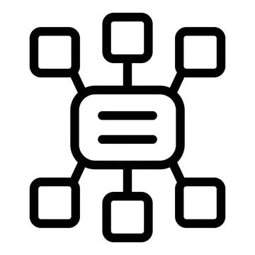 Central hub connecting multiple nodes representing data network infrastructur Stock Illustration