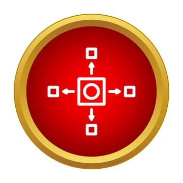 Central hub distributing data and information to connected nodes Illustrazione stock