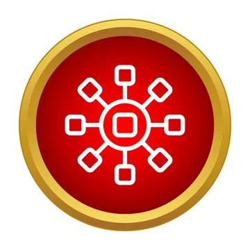Central hub distributing data to connected network components Stock Illustration