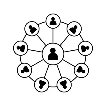 Central Hub for Network Connection, Teamwork, Collaboration and Global イラスト素材