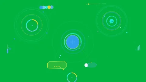 Central hub pulsing, expanding rings, drawing satellite links, showing network Stock Footage 333907666