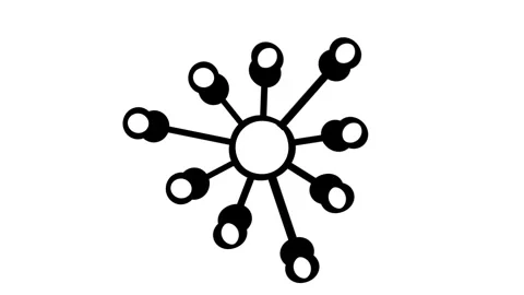 Central Hub Radiating Network Icon Stock Footage 340305747