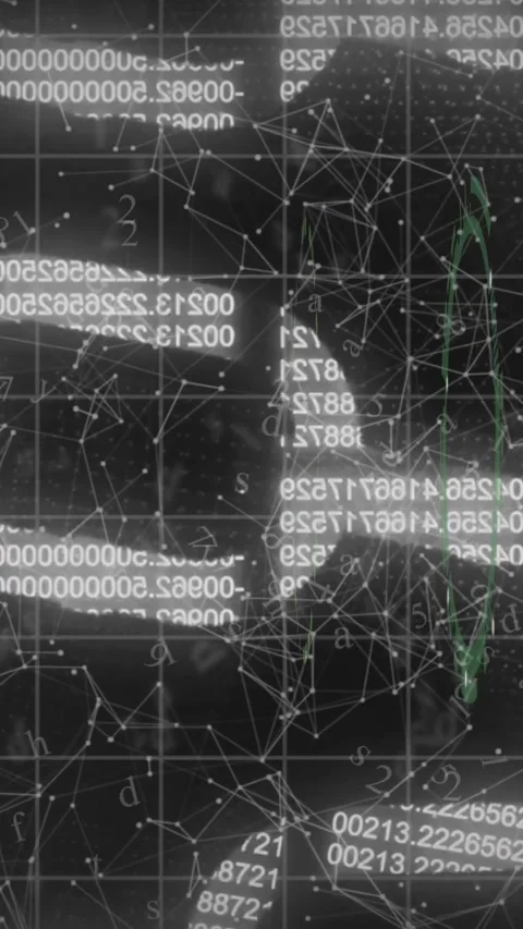 Central HUD graphic receiving data feed, transforming rings and numeric columns Stock Footage 330273089