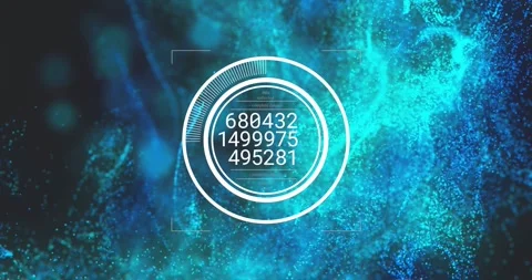 Central HUD receiving data and updating numeric readout as rotating rings Stock Footage 330237053