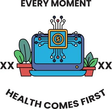 Central icon merges tech with nature 스톡 일러스트