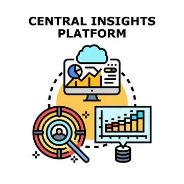 Central insights platform for data analysis and customer targeting 스톡 일러스트