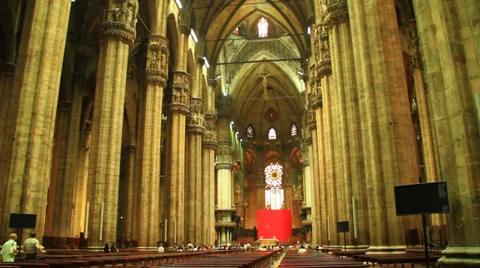 Central Interior Of The Dome In Milan Stock Footage 39699036