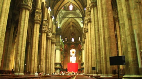 Central Interior Of The Dome In Milan Stock Footage 39699076