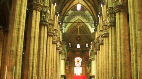 Central Interior Of The Dome In Milan Stock-Footage 39699185