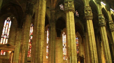 Central Interior Of The Dome In Milan Video stock 39717127