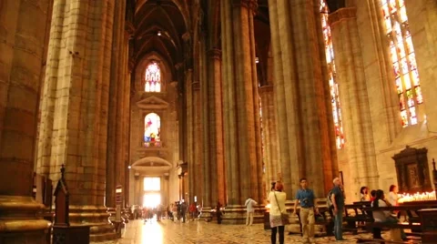 Central Interior Of The Dome In Milan Stock Footage 40613404