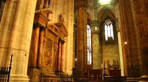 Central Interior Of The Dome In Milan Stock Footage 40613438