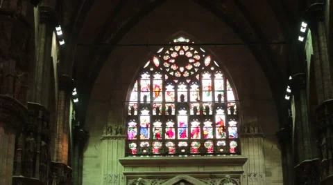 Central Interior Of The Dome In Milan Stock Footage 42674458