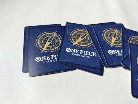 Central Java 22 April 2026: Close-up of One Piece Card Game card back design, sh Fotos de archivo