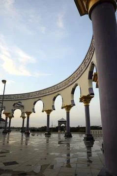 Central Java Grand Mosque, view of the arches Stock Photos