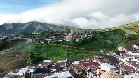 Central Java Highland Village with Rice Fields and Forest Stock-Footage 309173205