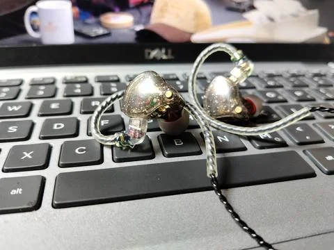 Central Java Indonesia 10 June 2026: A pair of in-ear monitor (IEM) earphones Stock-Fotos