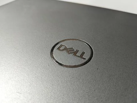 Central Java Indonesia 10 June 2026: Close-up of the Dell logo displayed on the  Foto stock