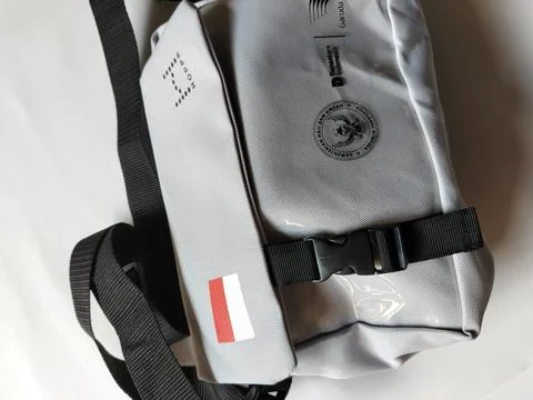 Central Java Indonesia 10 May 2026: Indonesian Hajj sling bag 2026 designed for  Stock Photos