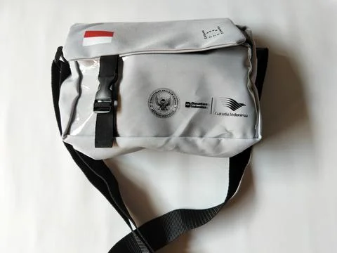 Central Java Indonesia 10 May 2026: Indonesian Hajj sling bag 2026 designed for  Stock Photos
