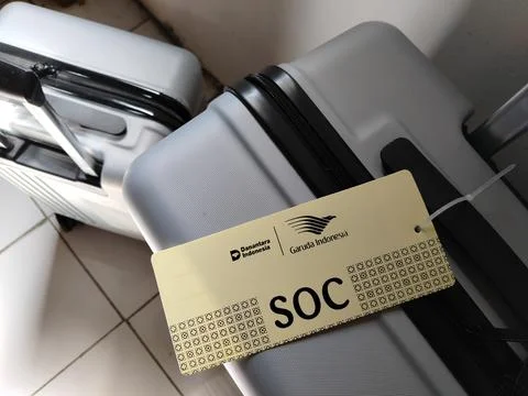 Central Java Indonesia 10 may 2026: Official Indonesian Hajj suitcase 2026 for p Stock Photos