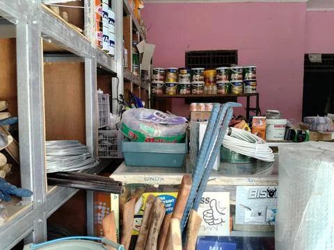 Central Java Indonesia 11 July 2026: A well-stocked building materials store Stock-Fotos