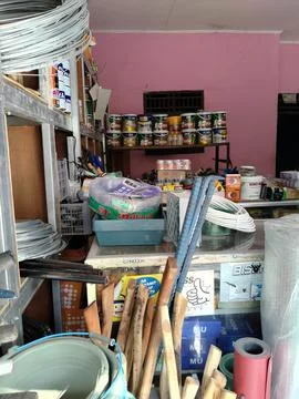 Central Java Indonesia 11 July 2026: A well-stocked building materials store Stock-Fotos