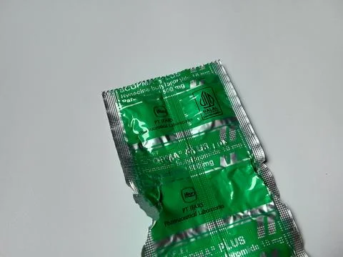 Central Java Indonesia, 12 Dec 2024: Medicine Hyoscine butylbromide, Paracetamol Фото