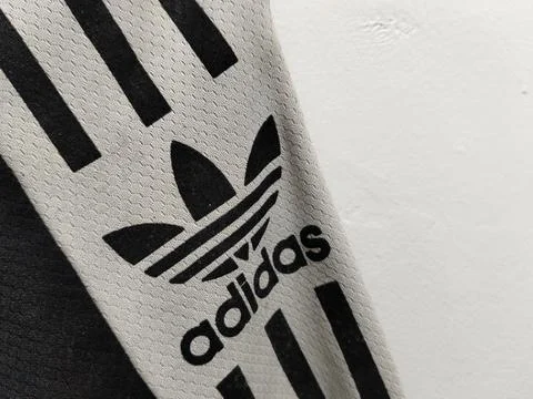 Central Java Indonesia 12 July 2026: Close-up of a branded athletic jersey showc Foto stock