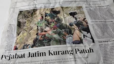 Central Java, Indonesia – 12 May 2026: Close-up view of an Indonesian-language  스톡 동영상 337081496