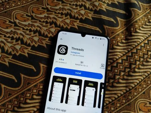 Central Java Indonesia 13 May 2026: Threads is a text-based social media app dev Stock Photos